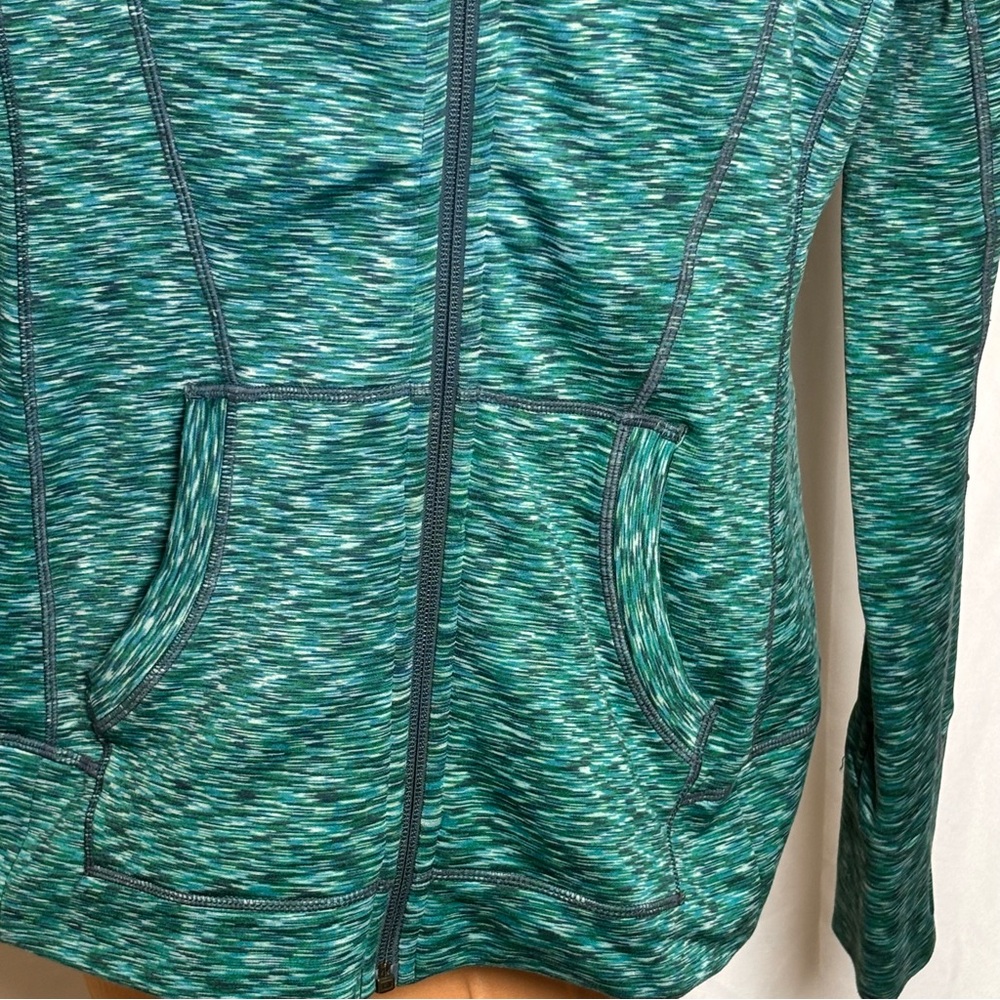 Athleta Blue Space Dye Zip Hoodie Size Large Athletic Workout Jacket - Picture 3 of 13